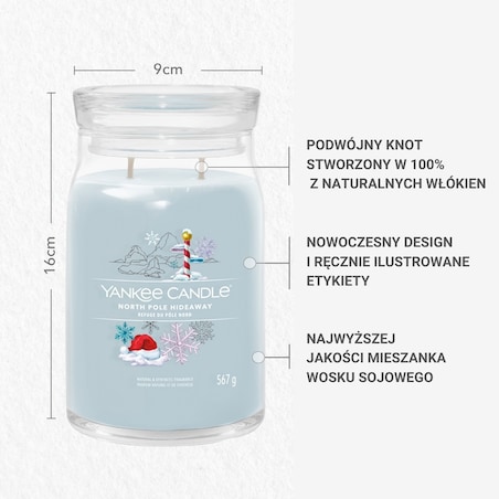 YC SIGNATURE – Świeca duża NORTH POLE HIDEAWAY
