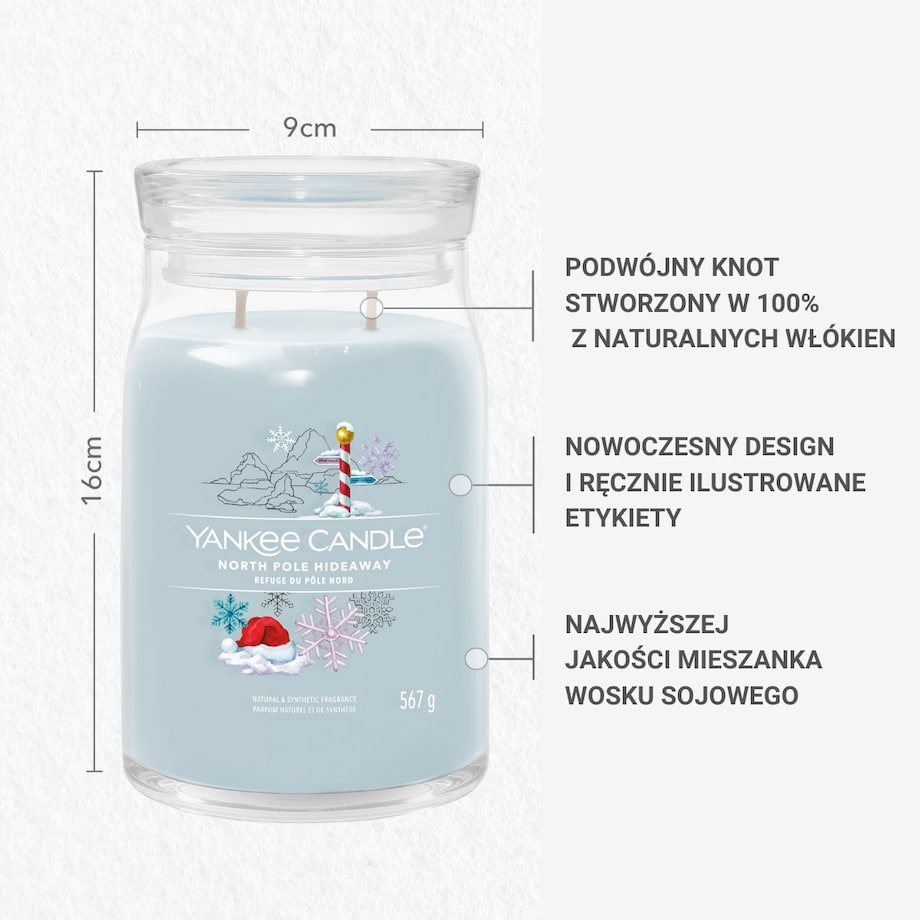 YC SIGNATURE – Świeca duża NORTH POLE HIDEAWAY