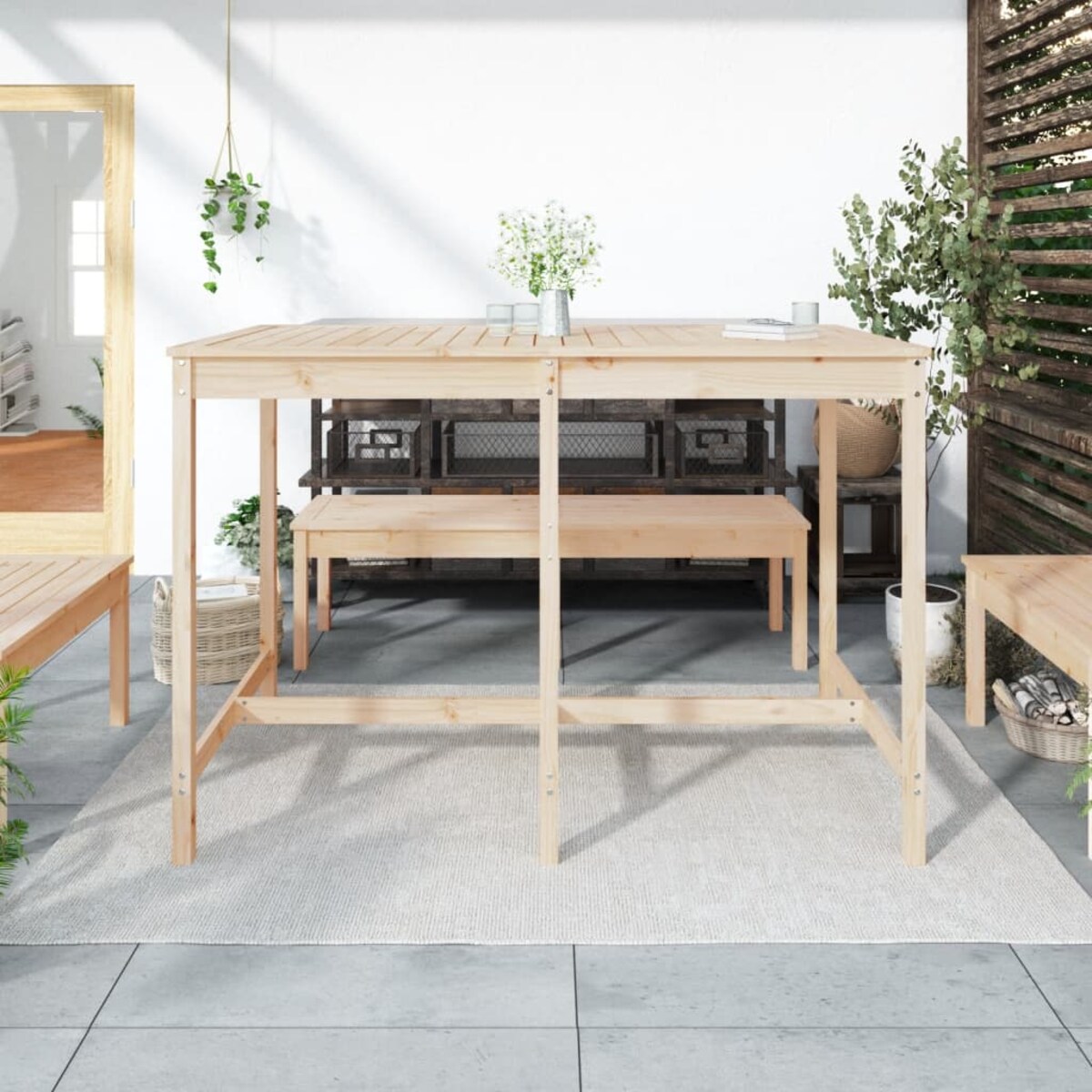 vidaXL Stół ogrodowy, 159,5x82,5x110 cm, lite drewno sosnowe