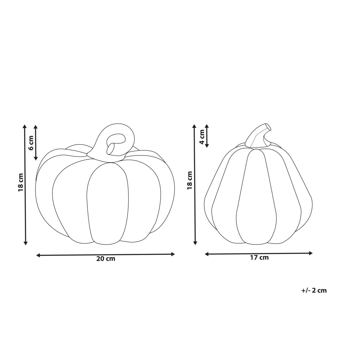 Zestaw 2 figurek dynie pomarańczowy CHALKIDA