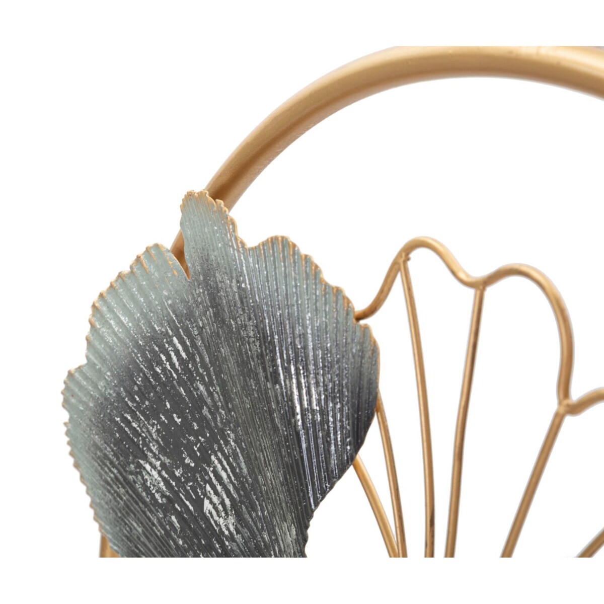 Panel ścienny metalowy FLOWER, złoty, Ø 45,5 cm