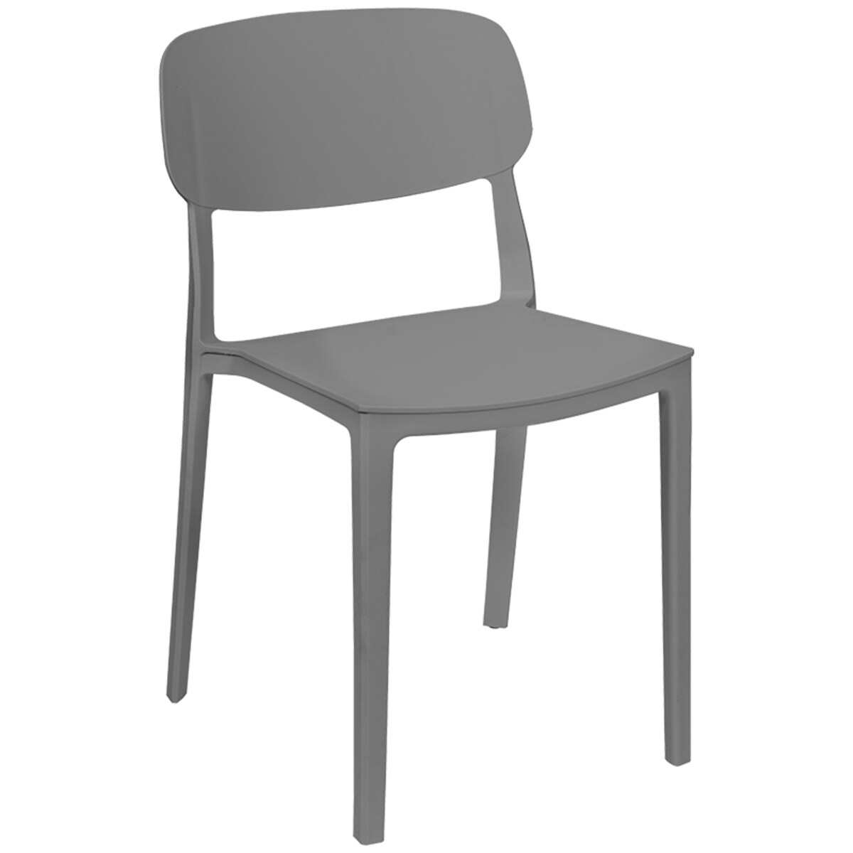 Krzesło plastikowe do salonu ogrodu nowoczesne szare oparcie