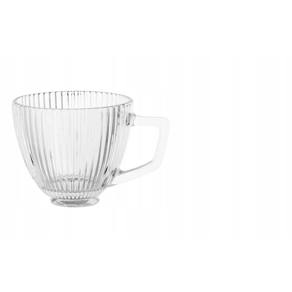 Filiżanki do kawy herbaty ze spodkiem szklane W PRĄŻKI 6x 250ml na prezent
