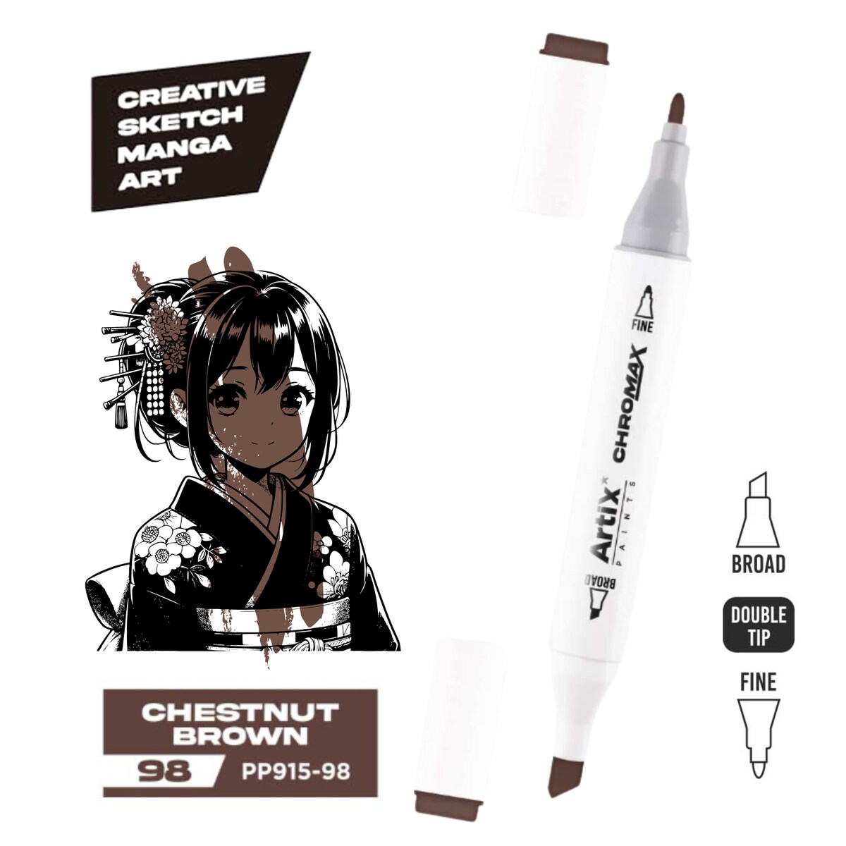 dwustronny marker kreatywny artix pp915-98 chestnut brown