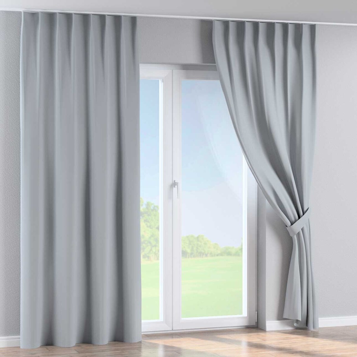 Zasłona na haczykach flex pojedynczych 130x245 jasny szary