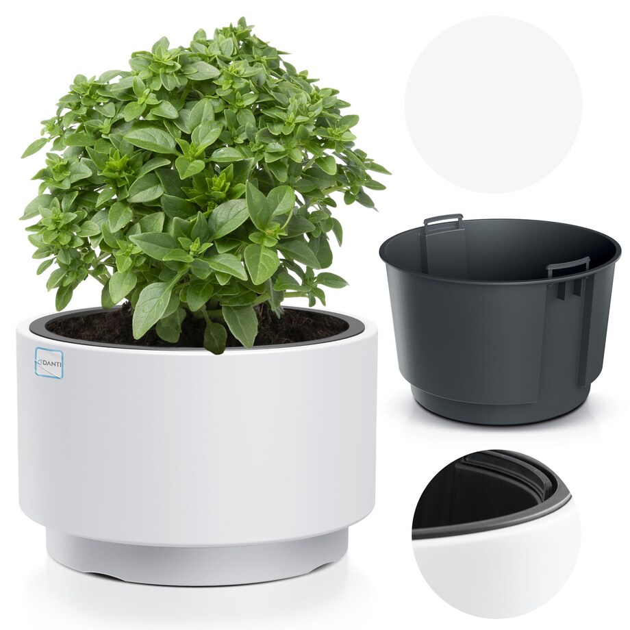 Doniczka Donica Ogrodowa 46,8 Cm Okrągła Na Taras Do Ogrodu Domu Biała