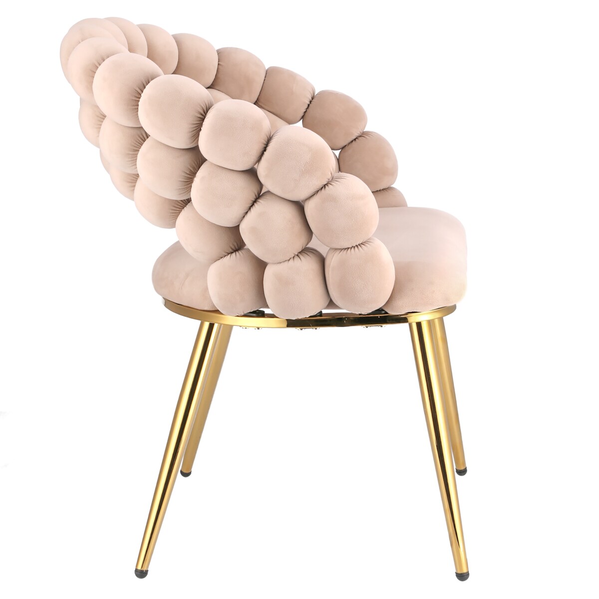 Krzesło tapicerowane welurowe BELLA beżowe