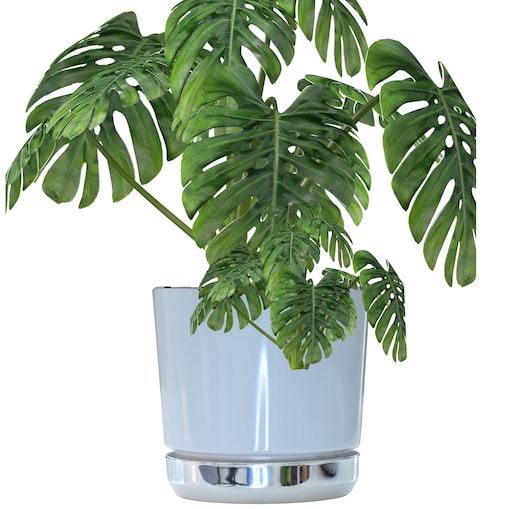 26 Doniczka DUO BIAŁA z podstawką KRAINA LODU dwukolorowa nowoczesna z połyskiem elegancka efekt lustra srebrna minimalizm