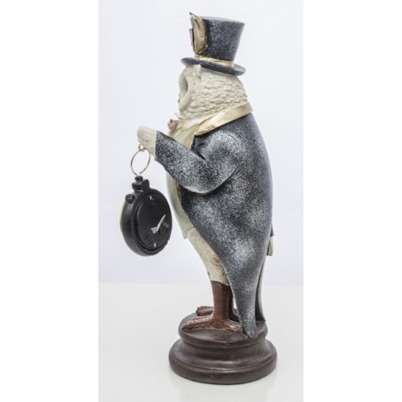 Dekoracja - figurka 29,5x12x9,5 cm SOWA-3 z zegarkiem