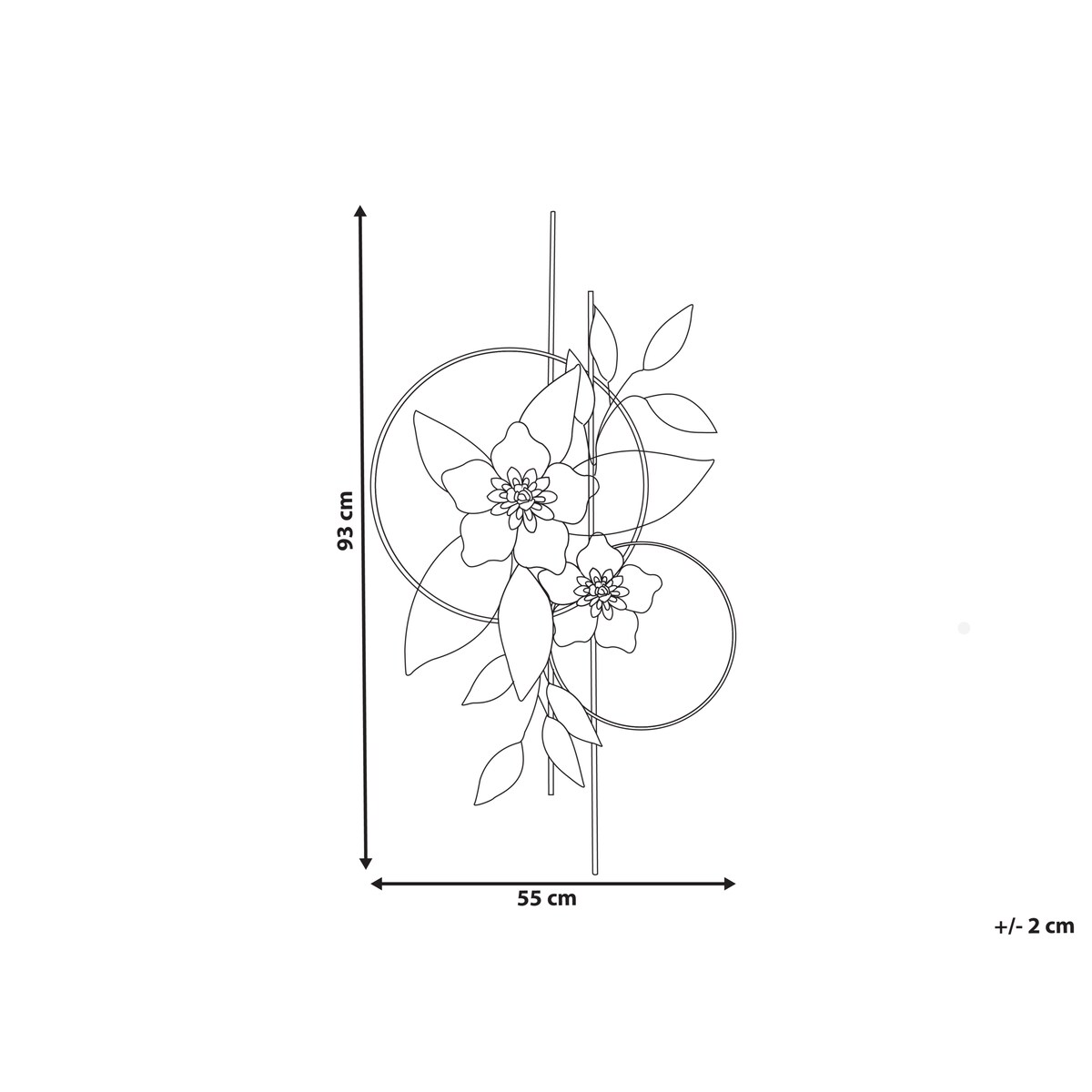 Dekoracja ścienna Kwiat BERKELIUM 93 cm Metal Kolorowy