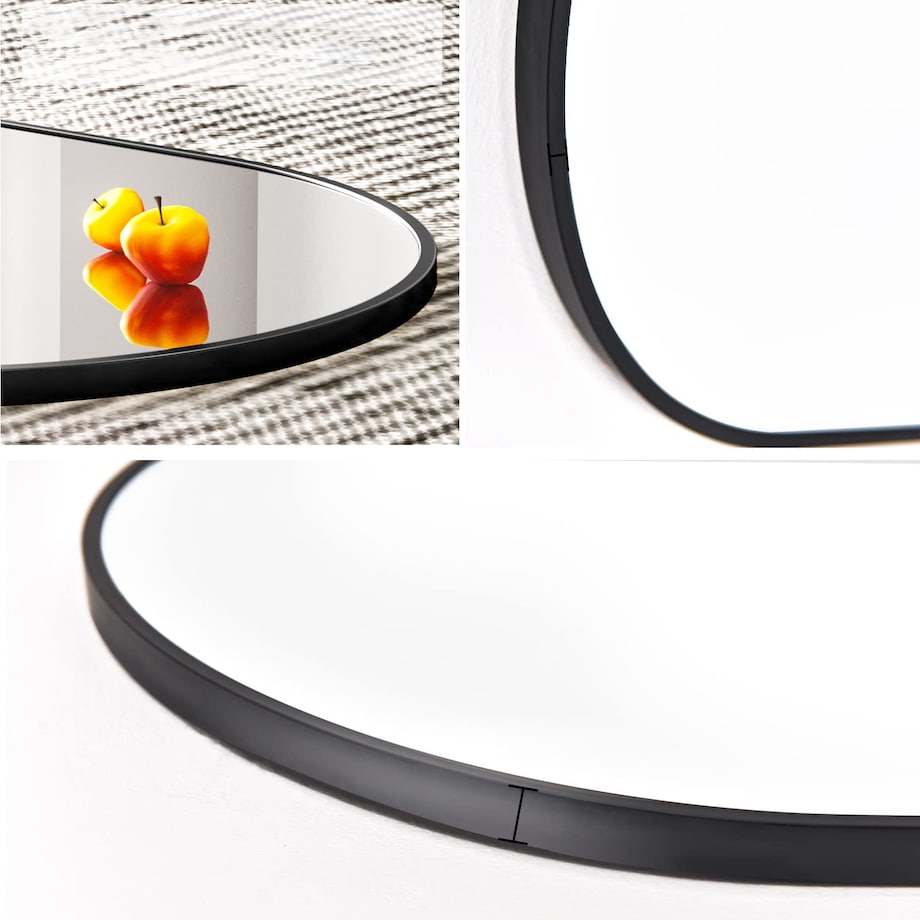 Lustro Owalne 100X50 Cm Czarna Rama