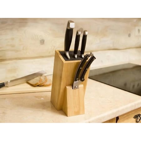 Uniwersalny stojak blok do noży KRISBERG brązowy skośny