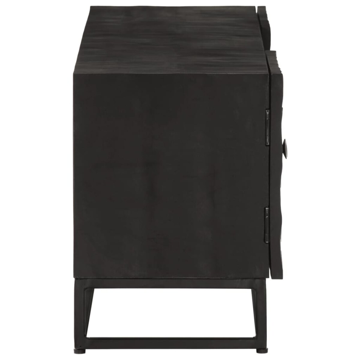 vidaXL Szafka pod TV, czarna, 110x30x40 cm, lite drewno mango i żelazo