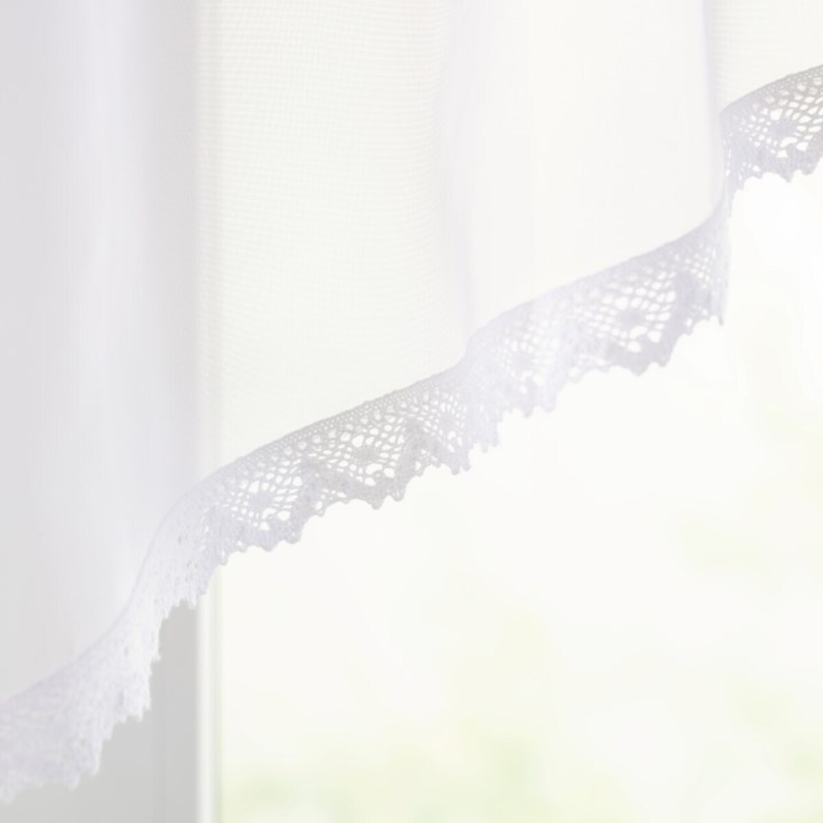 Lambrekin łuk Lily z koronką 350x80 biały