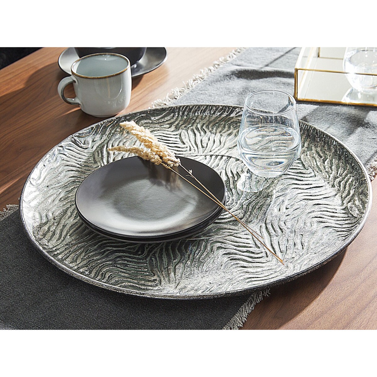 Taca dekoracyjna srebrna KITNOS