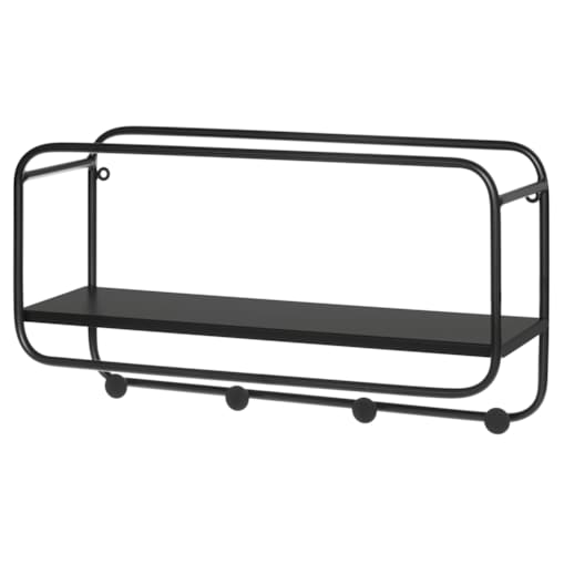 Wieszak do przedpokoju z półeczką LABYRINT, 4 haczyki