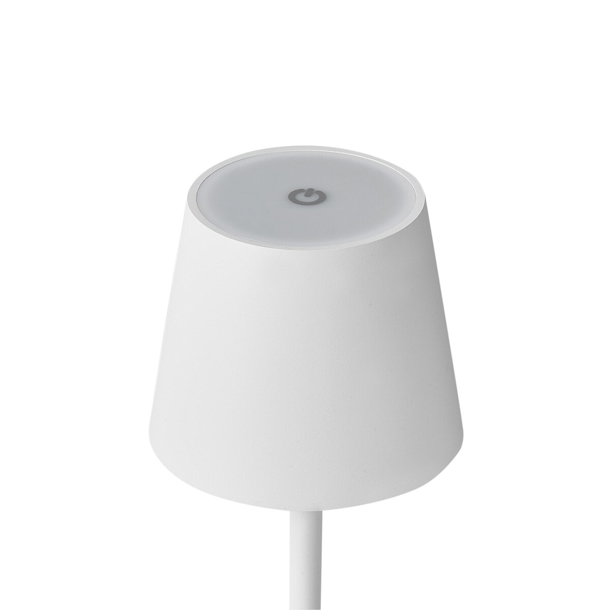 Bezprzewodowa lampa stołowa metalowa biała BACEIRO