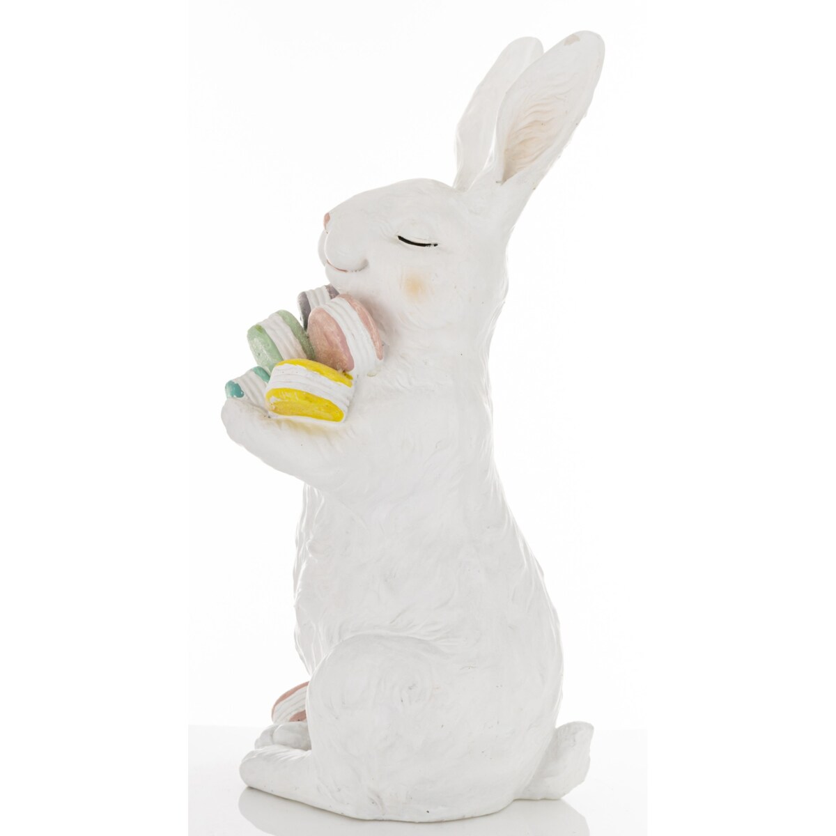 Dekoracja - biały królik z makaronikami 60,5x24x28 cm