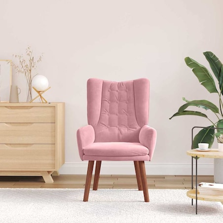 vidaXL Fotel relaksacyjny Różowy 63 x 67 x 94 cm Aksamit