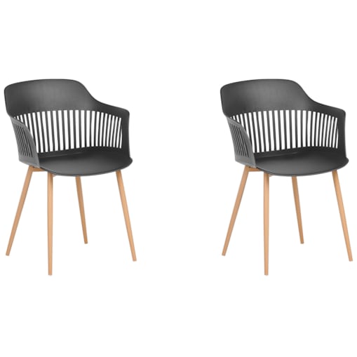 Zestaw 2 krzeseł do jadalni czarny BERECA