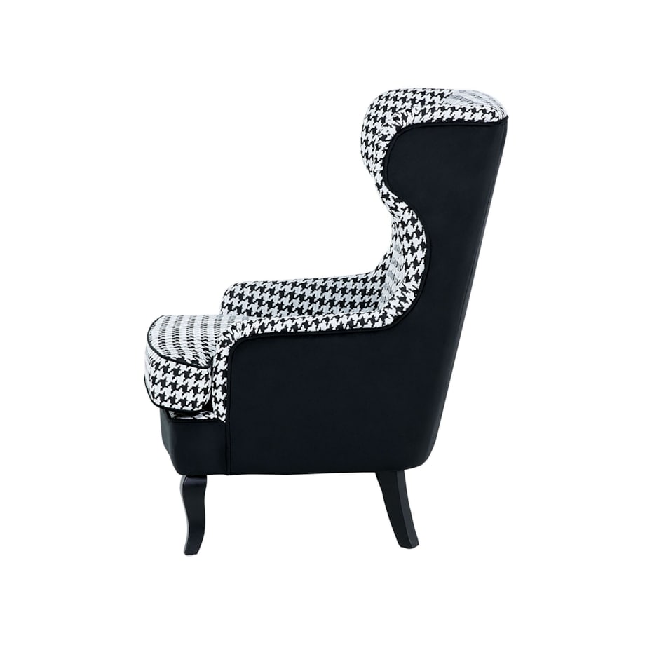 Fotel czarno-biały MOLDE