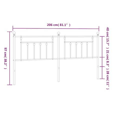 vidaXL Metalowe wezgłowie, białe, 200 cm