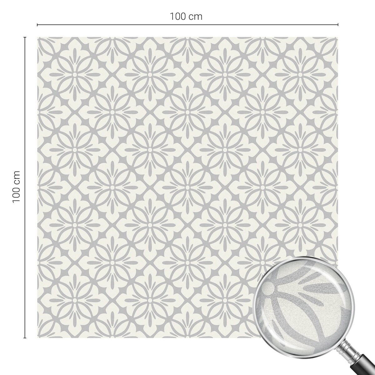 Folia na szybę chroniąca prywatność - Eleganckie kwiaty symetria - 100x100 cm