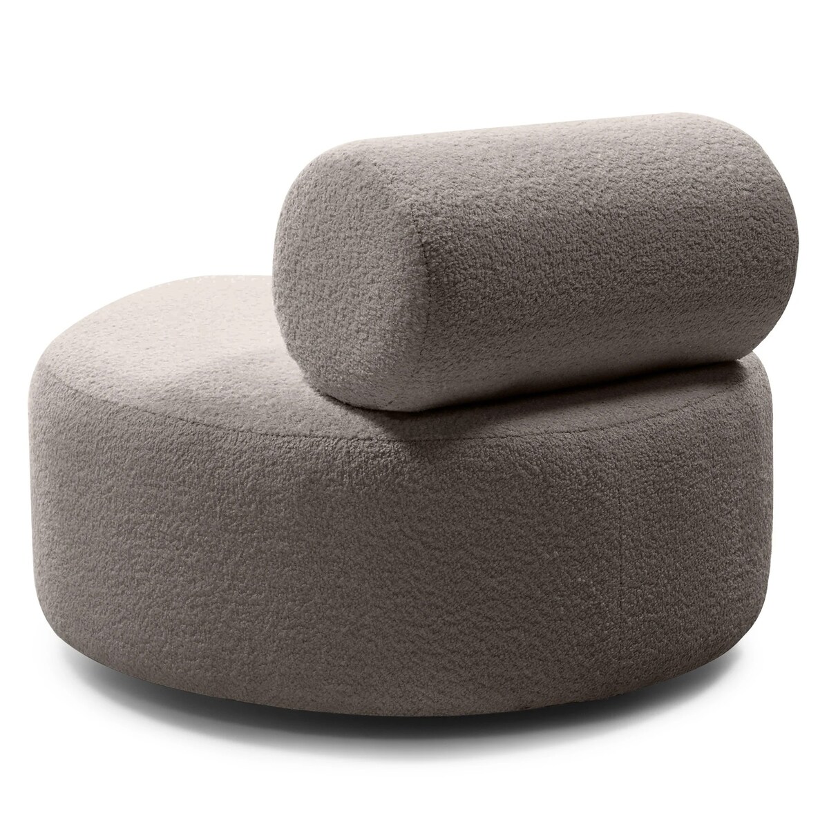 Fotel obrotowy bouclé brązowyszary Orvieto