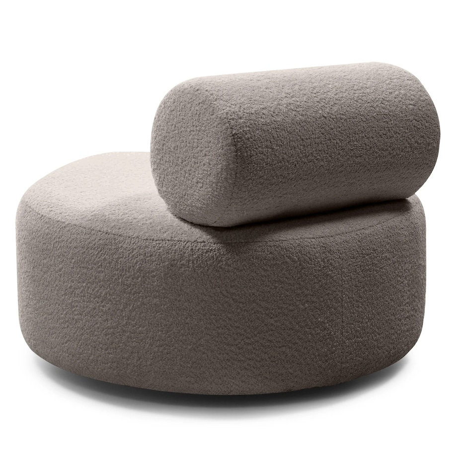 Fotel obrotowy bouclé brązowyszary Orvieto