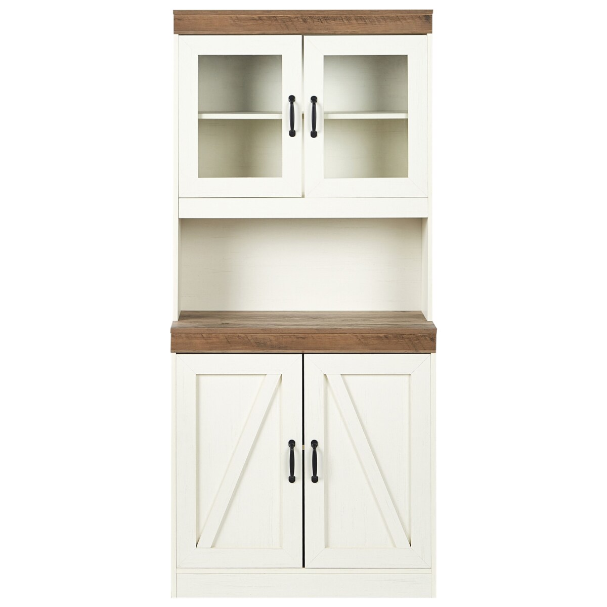 Szafka ze szklanymi drzwiami KALBARRI 80 cm 39 cm Złamana biel