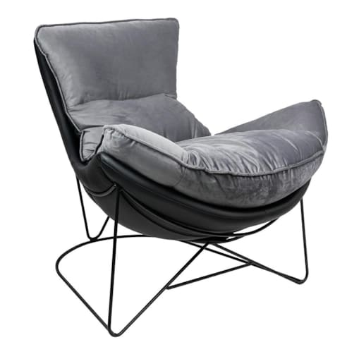 Fotel OTILIA STAND VELVET ciemny szary welur