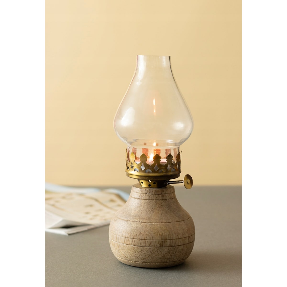 ŚWIECZNIK tealight LAMPA NAFTOWA imitacja wys. 22cm