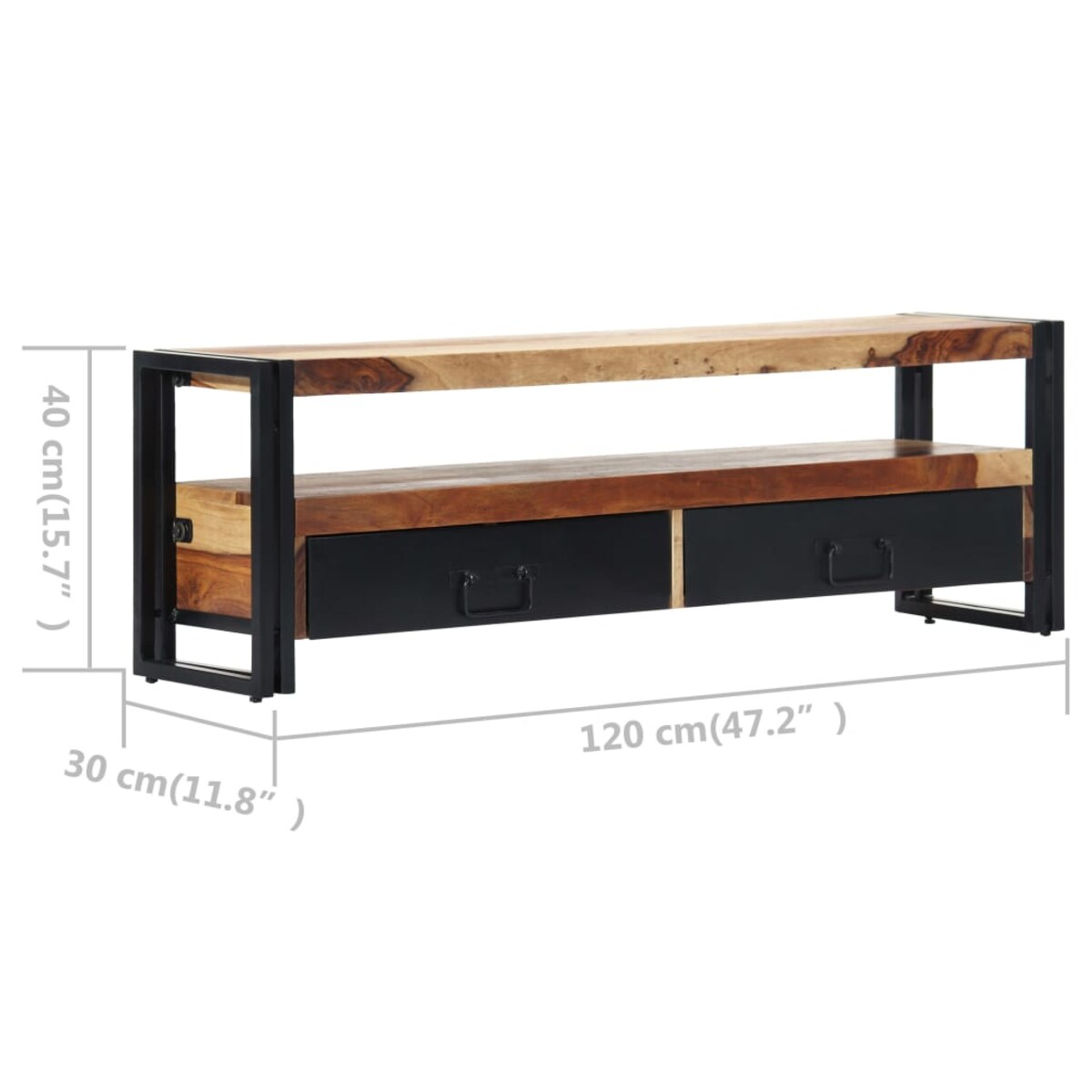vidaXL Szafka pod TV, 120 x 30 x 40 cm, lite drewno akacjowe