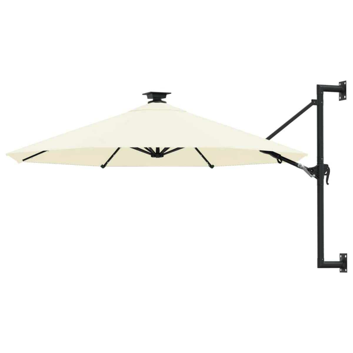 vidaXL Parasol ogrodowy z LED, ścienny, 300 cm, piaskowy
