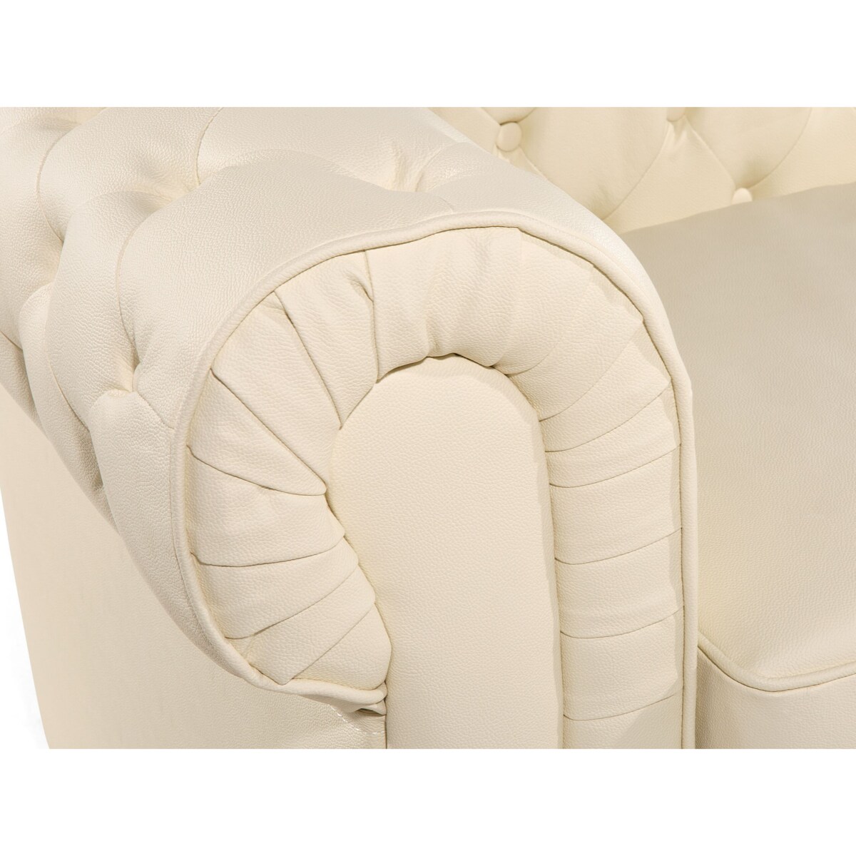 Fotel skórzany kremowy CHESTERFIELD