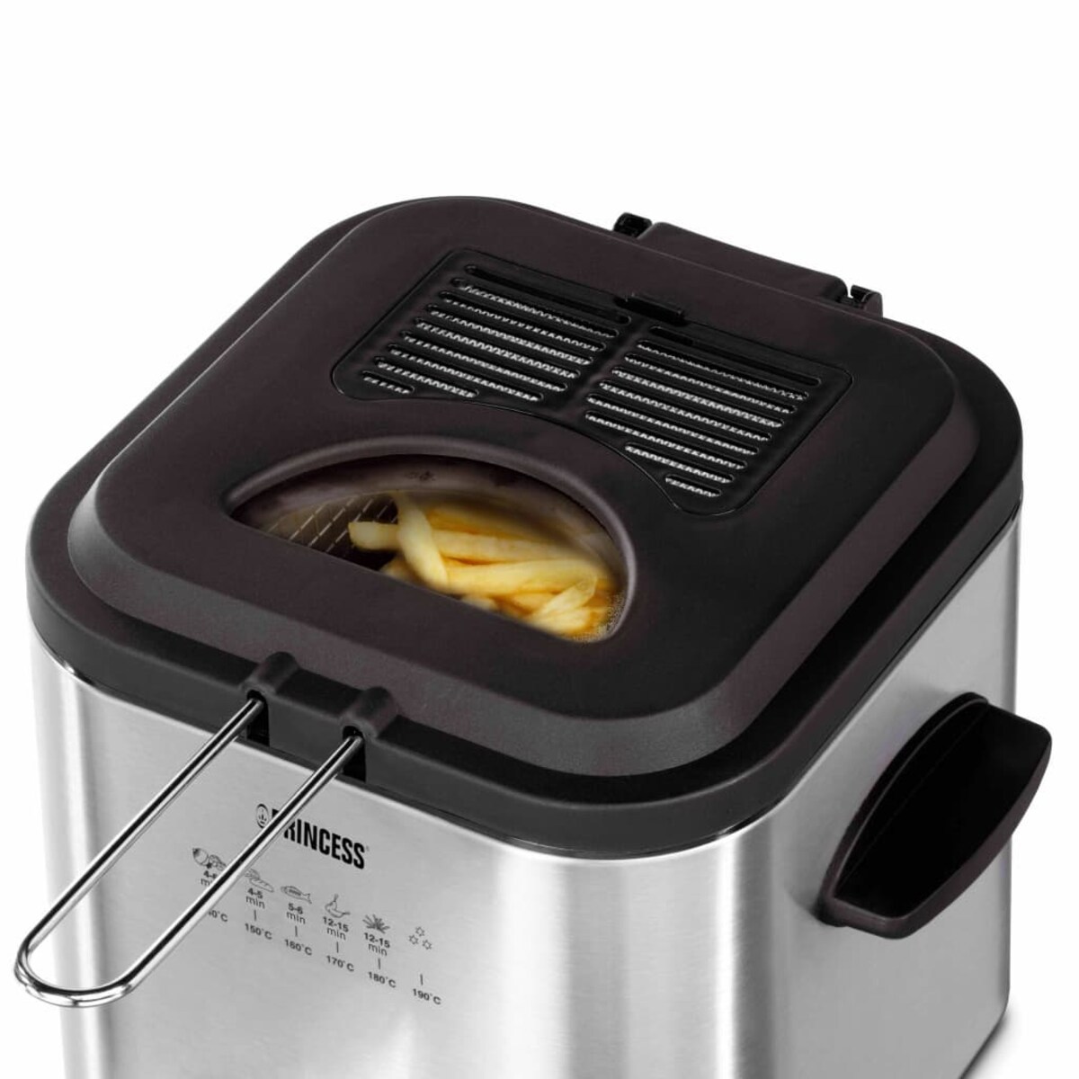 Princess Mini frytkownica z fondue, 840 W, 1,2 L, srebrna, 182611