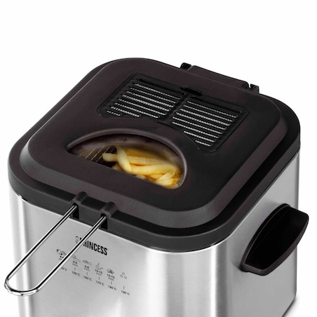Princess Mini frytkownica z fondue, 840 W, 1,2 L, srebrna, 182611