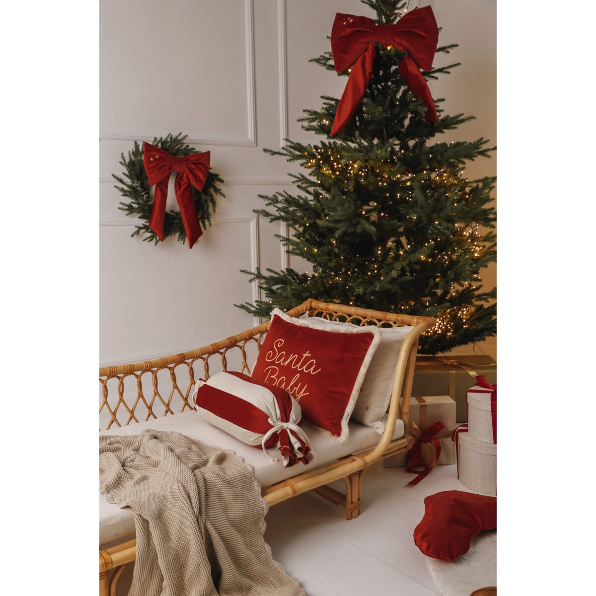 Poduszka Świąteczna Carmin Red z personalizacją