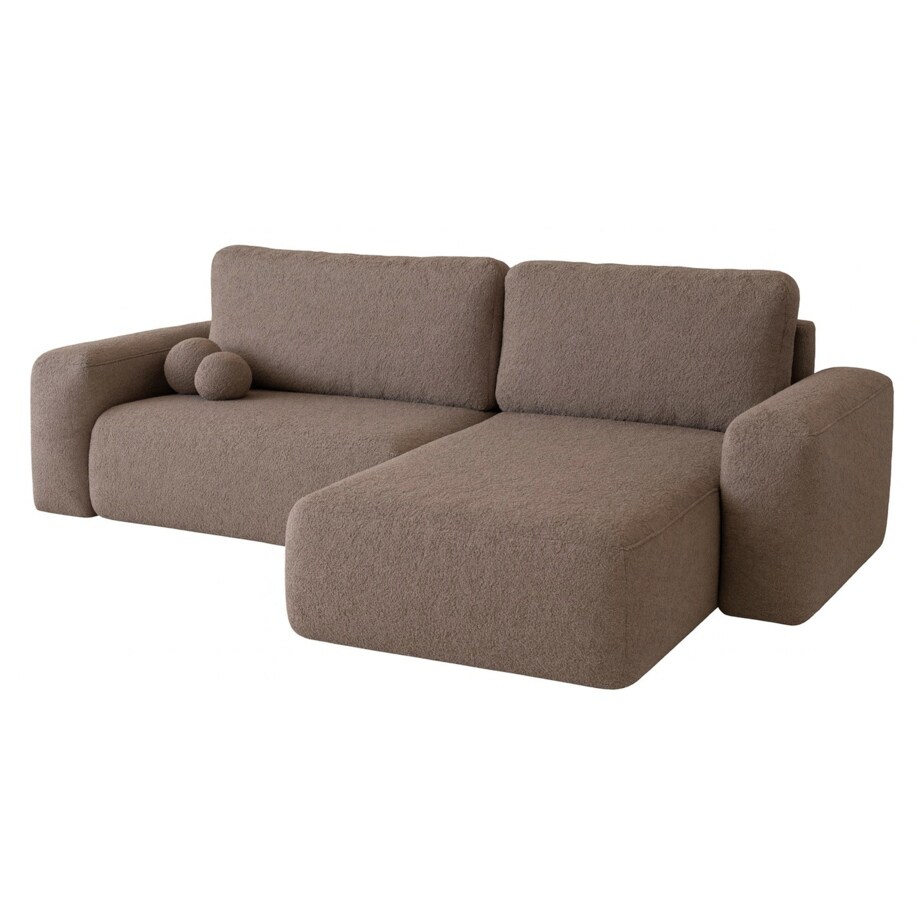 Narożnik Prawy ILO z funkcją spania i pojemnikiem, fioletowo-brązowy