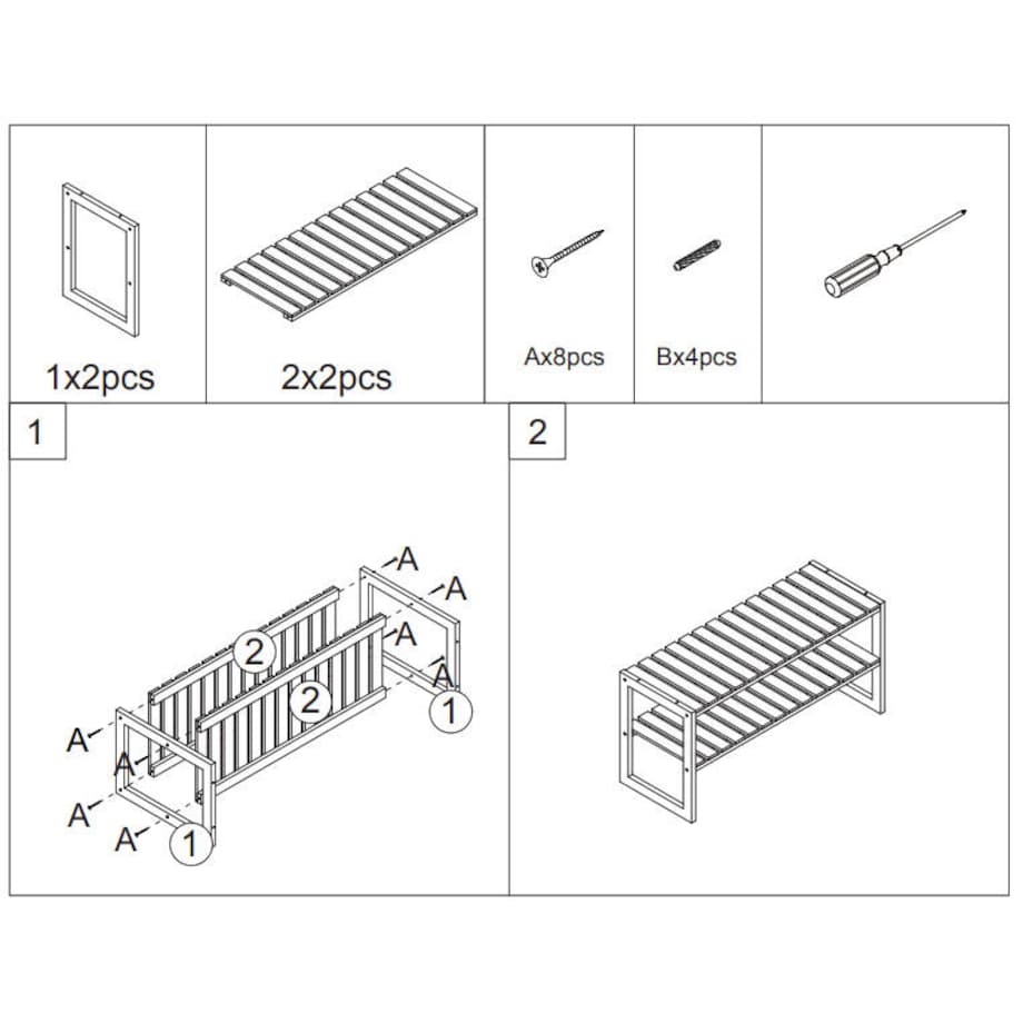 Bambusowa szafka na buty do przedpokoju, 2 poziomy