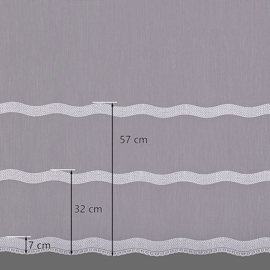 Firana na taśmie wave 300x245 biały ze wzorem