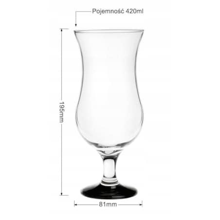Czarny Kieliszek Koktajlowy 420 ml do Drinka Piwa Elegancki Nowoczesny