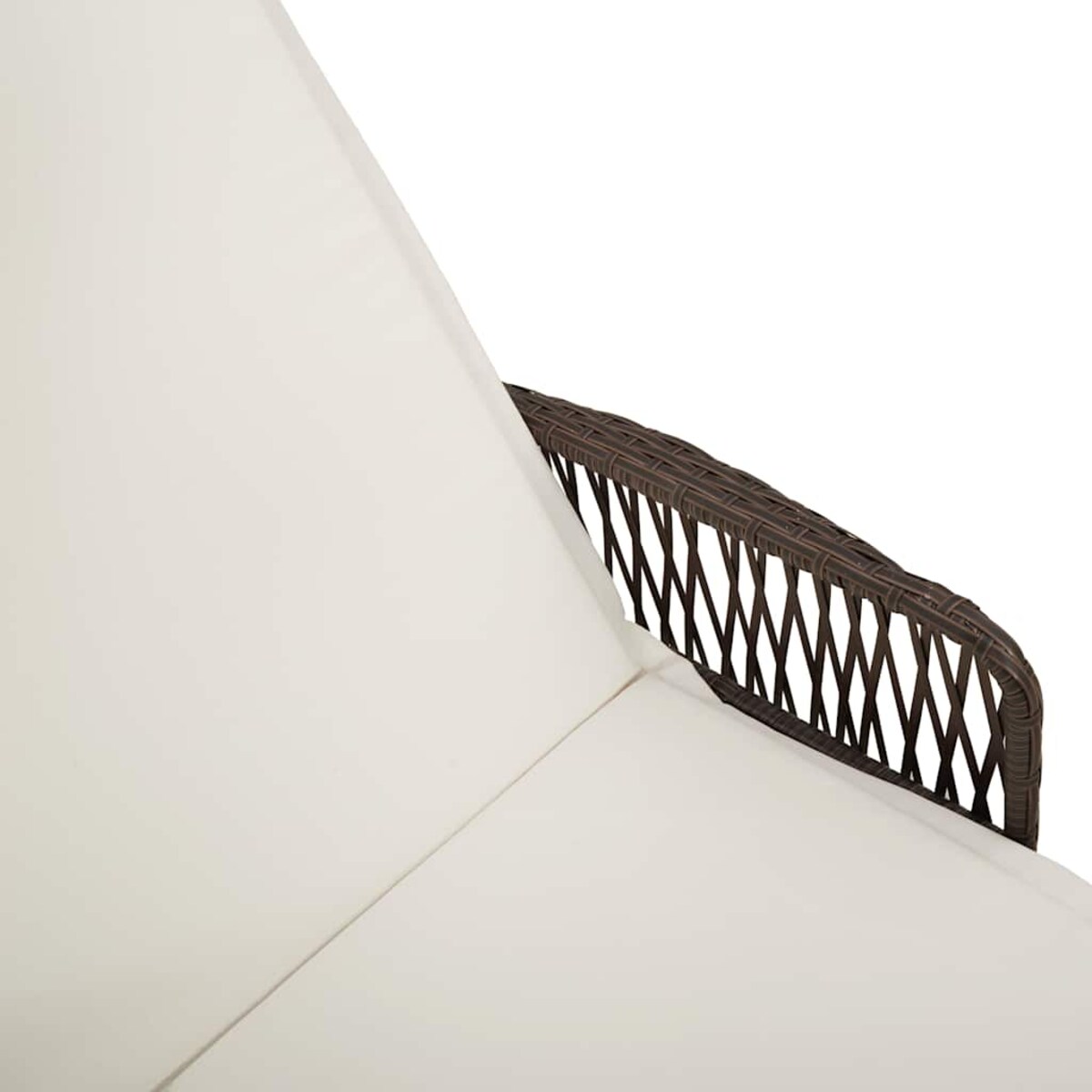 vidaXL Leżak z poduszką 1-osoba Brązowy 157 x 55 x 92cm polirattan