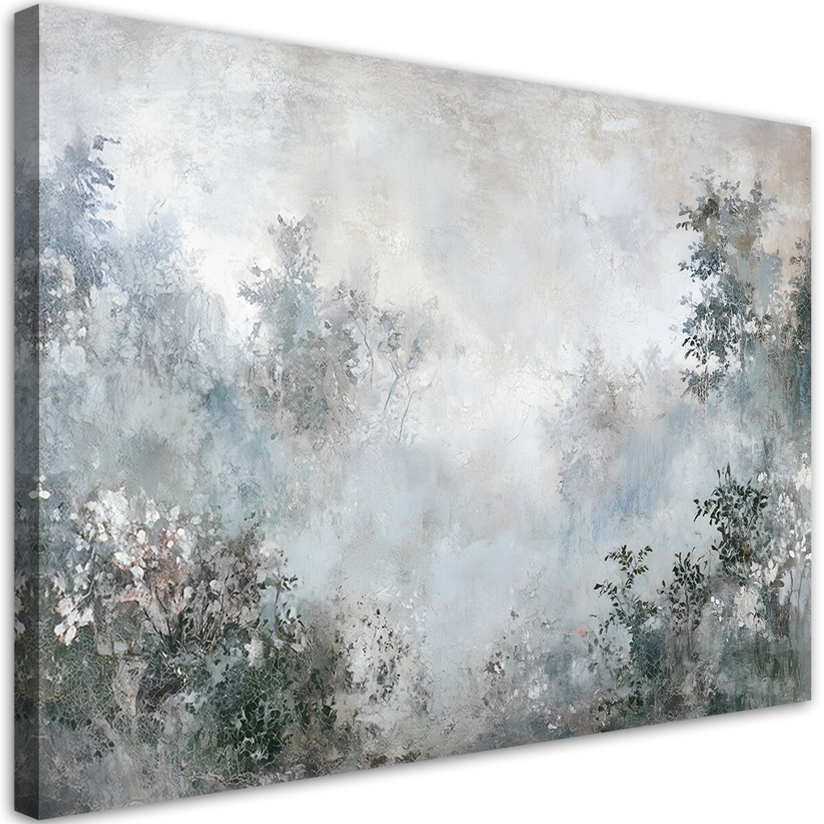 Nowoczesny obraz do salonu sypialni Mgła rośliny natura w beżu 60x40