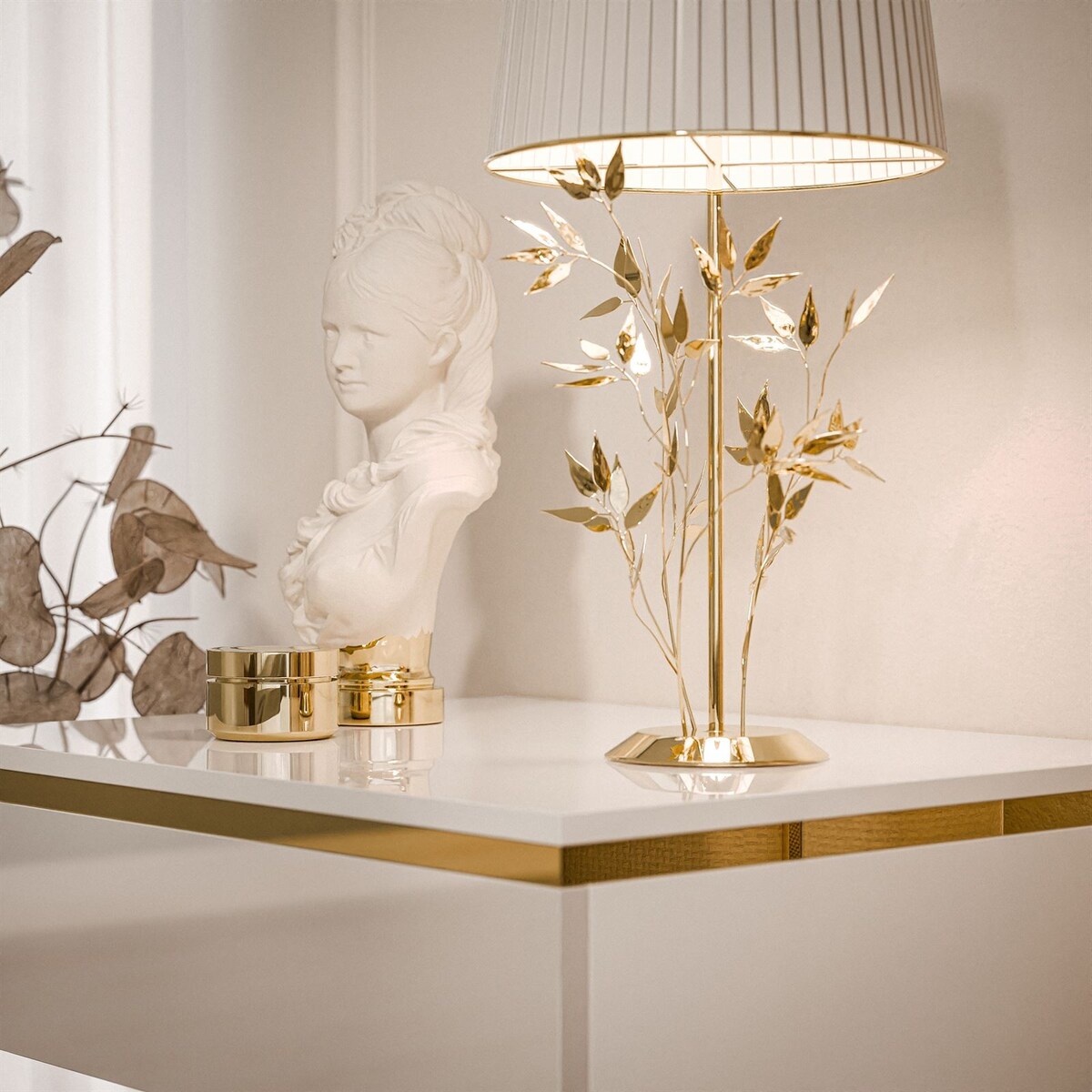 Stolik nocny AURORA wiszący biały połysk