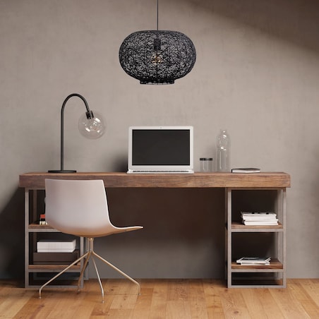 Lampa wisząca pleciona czarna APP1321-1CP