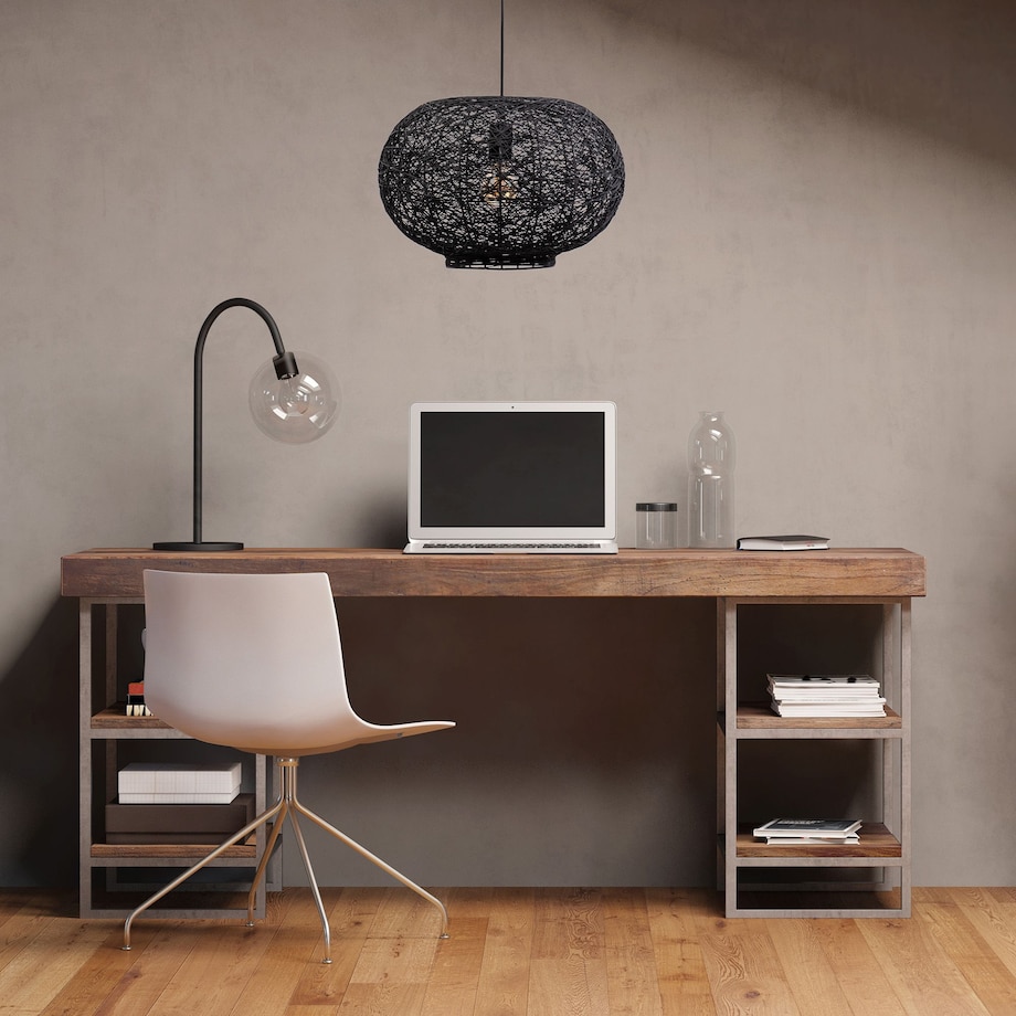 Lampa wisząca pleciona czarna APP1321-1CP