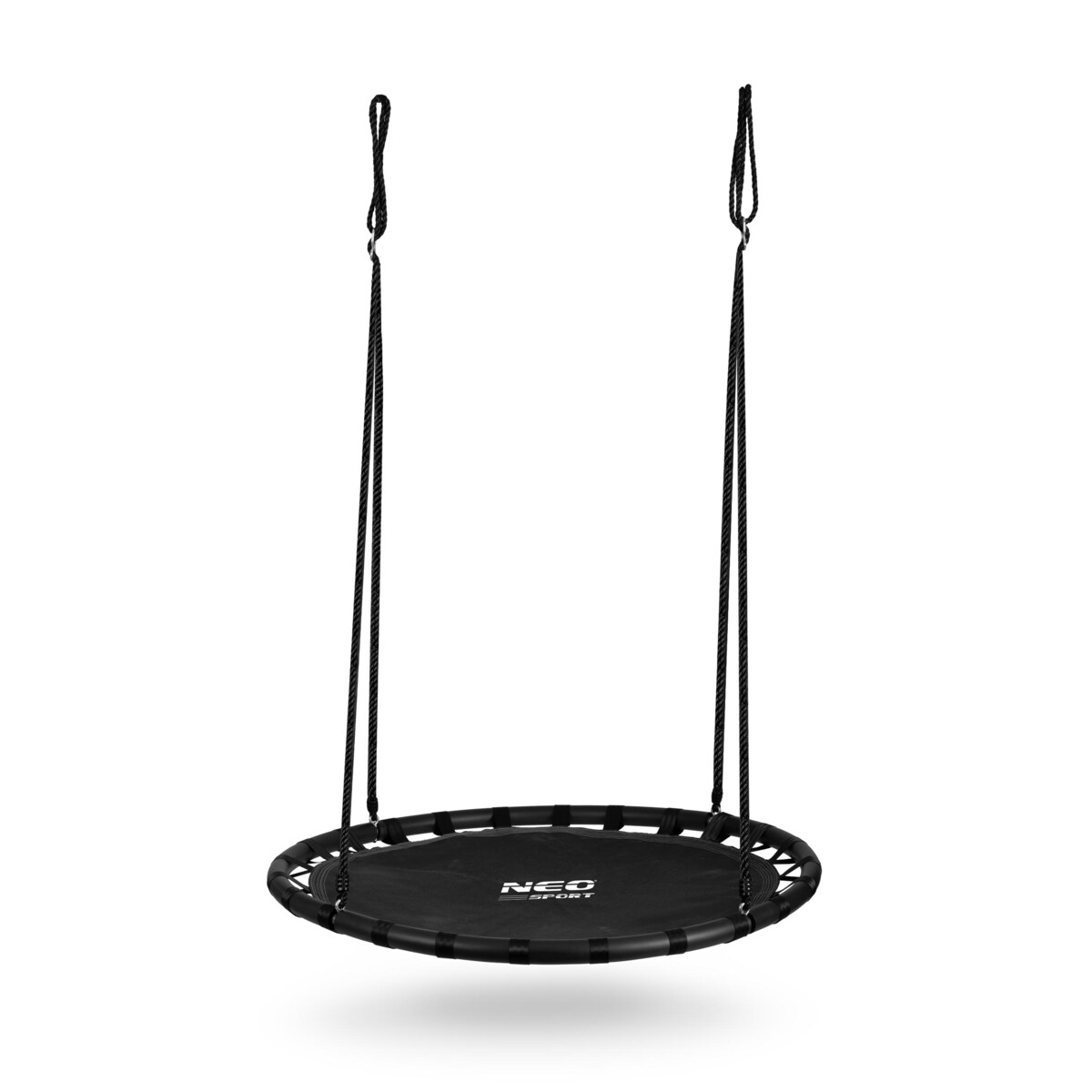 Huśtawka ogrodowa Neo-Sport Swingo bocianie gniazdo fotel wiszący 110 cm czarna