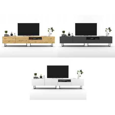 Szafka RTV Loft Biały MAT Komoda RTV Loft Szuflada 240 cm