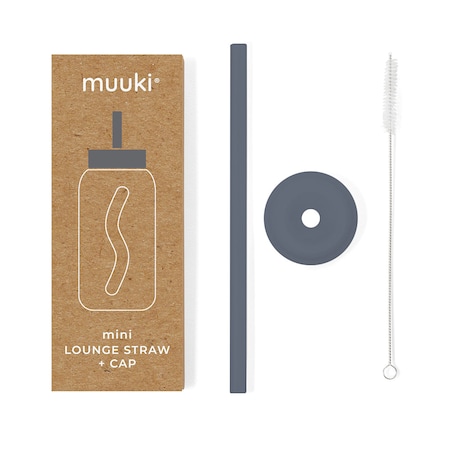 MUUKI MINI słomka do butelki 500 ml, Smoke Grey